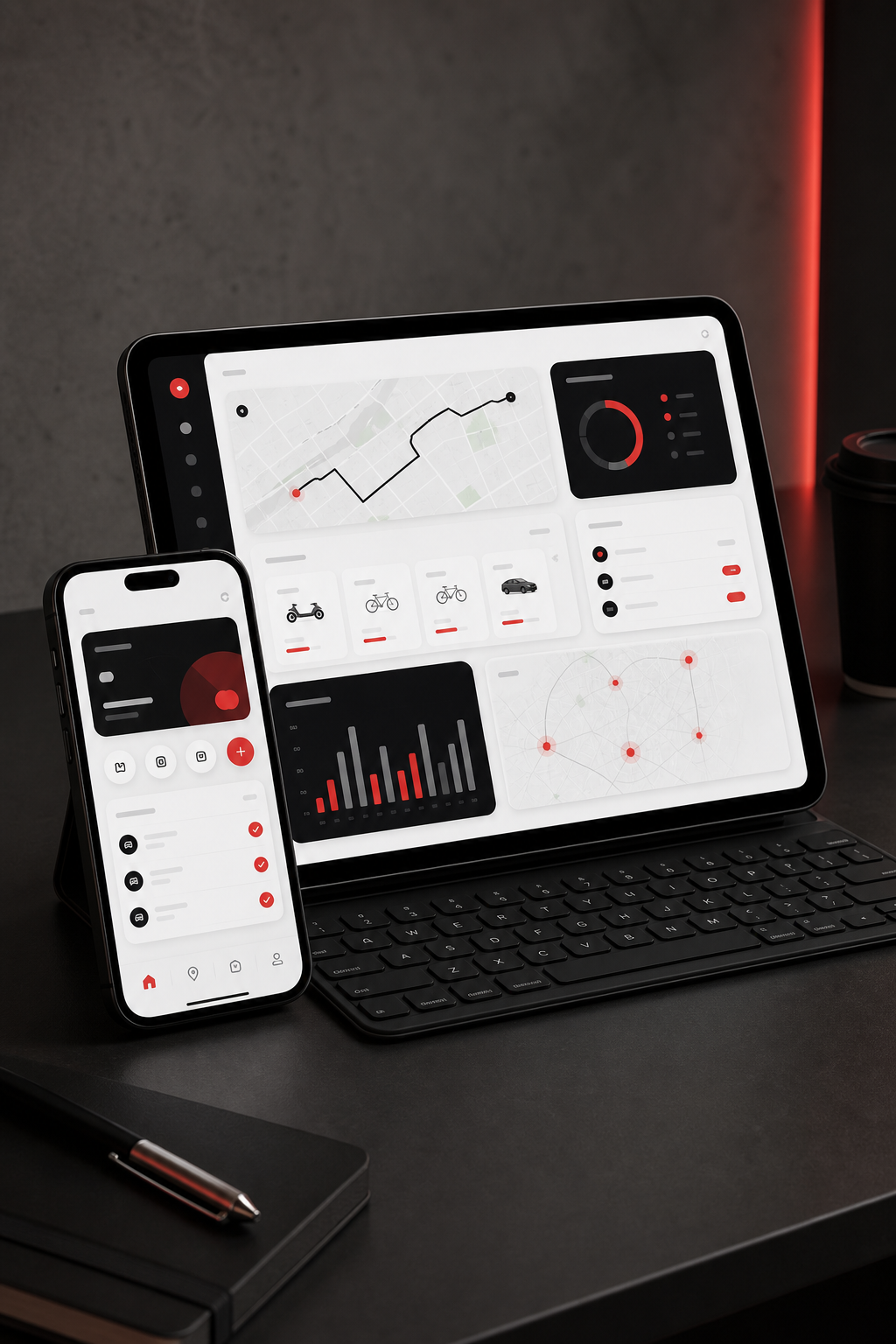 Mobility SaaS dashboard mockup